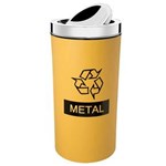 Ficha técnica e caractérísticas do produto Lixeira Seletiva para Metal Brinox com Tampa Basculante Amarelo - 9 L