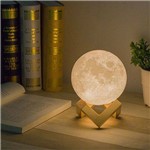 Ficha técnica e caractérísticas do produto Luminaria Abajur Lua Cheia Retro 15cm Recarregavel 3 Cores