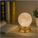 Ficha técnica e caractérísticas do produto Luminária Abajur Lua Cheia Retro 15cm Recarregavel 3 Cores