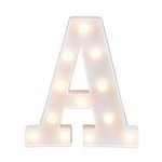 Ficha técnica e caractérísticas do produto Luminária Branca Decorativa Letra Luminosa Led 3D - Letra a