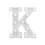 Ficha técnica e caractérísticas do produto Luminária Branca Decorativa Letra Luminosa Led 3D - Letra K