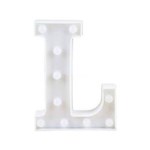 Ficha técnica e caractérísticas do produto Luminária Branca Decorativa Letra Luminosa Led 3D Letra L