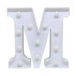 Ficha técnica e caractérísticas do produto Luminária Branca Decorativa Letra Luminosa Led 3D - Letra M