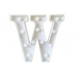 Ficha técnica e caractérísticas do produto Luminária Branca Decorativa Letra Luminosa Led 3D - Letra W