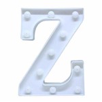 Luminária Branca Decorativa Letra Luminosa Led 3D - Letra Z