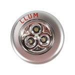 Ficha técnica e caractérísticas do produto Luminária Button Prata 3 Leds com 3 Pilhas Aaa Ldbt3si