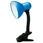 Ficha técnica e caractérísticas do produto Luminária de Mesa Taschibra TLM05 E27 Articulável Garra Bivolt Azul