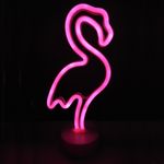 Ficha técnica e caractérísticas do produto Luminária LED Neon Flamingo Enfeite com USB P/ Mesa