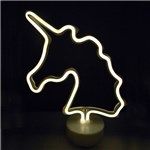 Ficha técnica e caractérísticas do produto Luminária LED Neon Unicórnio Enfeite com USB P/ Mesa