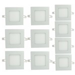 Ficha técnica e caractérísticas do produto Luminária Led Plafon de Embutir Quadrado 3w Branco Quente Kit 10 - Embutir 3w Bq Q Kit 10