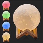 Ficha técnica e caractérísticas do produto Luminária Lua Cheia Colorido Abajur Led Usb Touch 14cm