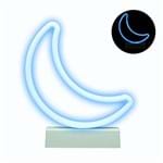 Ficha técnica e caractérísticas do produto Luminária Lua Led Neon Azul
