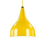 Ficha técnica e caractérísticas do produto Luminária Mini Pendente Lustre Gota de Aluminio 18x15cm E27 Amarelo