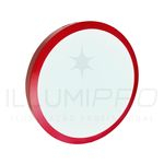 Ficha técnica e caractérísticas do produto Luminária Painel Led 12w Sobrepor Redondo Frio Vermelho