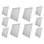 Ficha técnica e caractérísticas do produto Luminária Painel Led Plafon de Embutir Quadrado 36W Branco Frio Kit 10