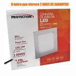 Ficha técnica e caractérísticas do produto Luminária Plafon Led De Embutir Quadrada 18 W - Protection