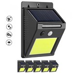 Ficha técnica e caractérísticas do produto Luminária Solar Parede 48 Leds Sensor Movimento Kit 5 Peças CBRN06885 - Commerce Brasil