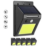 Ficha técnica e caractérísticas do produto Luminária Solar - Parede 48 Leds Sensor Movimento Kit 5 Peças CBRN06885