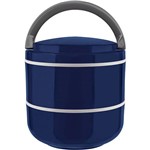 Ficha técnica e caractérísticas do produto Lunch Box Marmita Microondas Dupla Azul 1,4L - Euro Home