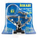 Ficha técnica e caractérísticas do produto Lupa com Suporte, Garra Pinça e Lupa com Aumento em 3x - Hikari Hl-S10