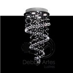 Lustre Espiral de Cristal Legítimo - Base 35 Cm - 1 Metro - Debby Artes - Lustres Debby Artes