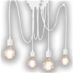 Ficha técnica e caractérísticas do produto Lustre Thomas Edison com 4 Lâmpadas Pendente Branco