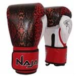Ficha técnica e caractérísticas do produto Kit Naja Luva Boxe/ Muay Thai Animal Print Cobra Luva Boxe 12 Oz + Bandagem + Protetor Bucal - Vermelho