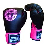 Ficha técnica e caractérísticas do produto Luva de Boxe e Muaythai Mmabrazuca 12oz Cor Preta com Pink.