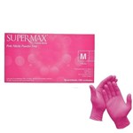Ficha técnica e caractérísticas do produto Luva Nitrilica Rosa Supermax Sem Pó - 100 Unidades