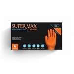 Luva para Procedimento Indústrial Laranja Sem Pó M - NITRILO Igneti Supermax Orange