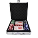Ficha técnica e caractérísticas do produto Maleta Kit Jogo Poker 100 Fichas Oficiais Baralho E Dados