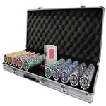Ficha técnica e caractérísticas do produto Maleta Poker 500 Fichas Luxo Brilhantes Numeradas 11,5gr - Cbr1082cbr2-036