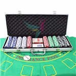 Maleta Poker 500 Fichas Oficiais Sem Numeração Kit Completo