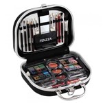 Ficha técnica e caractérísticas do produto Maleta Preta com Kit de Maquiagem Fenzza - Maleta de Maquiagem