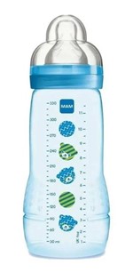 Ficha técnica e caractérísticas do produto Mamadeira Easy Active Fashion Bottle Azul 330ml 4m+ Mam
