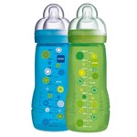 Ficha técnica e caractérísticas do produto Mamadeira Fashion Bottle - Boys - 330ml - Double Pack - MAM