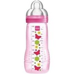 Ficha técnica e caractérísticas do produto Mamadeira Mam 330ml Bico 3 Fashion Bottle - 4meses+ Rosa