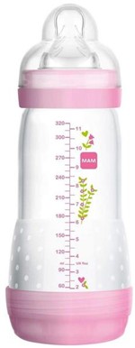 Ficha técnica e caractérísticas do produto Mamadeira MAM First Bottle Anti-Cólica e Auto-Esterilizável 320ml Menina