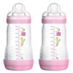 Ficha técnica e caractérísticas do produto Mamadeiras Dupla Easy Start First Bottle Girls (320Ml) - Mam