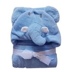 Ficha técnica e caractérísticas do produto Manta Baby Com Capuz De Elefante Azul-jolitex