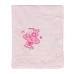 Ficha técnica e caractérísticas do produto Manta Bebê Corttex Le Petit Flannel Bordada Borboleta Rosa
