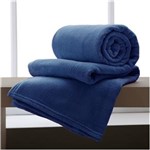 Ficha técnica e caractérísticas do produto Manta Casal Flannel Home Design - Corttex - Azul Marinho