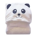 Ficha técnica e caractérísticas do produto Manta de Microfibra Baby Jolitex com Capuz de Urso Panda Branco - Branco