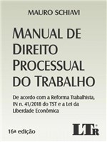 Ficha técnica e caractérísticas do produto Manual de Direito Processual do Trabalho - 2020 - Ltr
