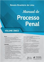 Ficha técnica e caractérísticas do produto MANUAL DE PROCESSO PENAL - VOLUME UNICO - 7a ED - 2019 - Juspodivm