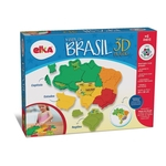 Ficha técnica e caractérísticas do produto Mapa Do Brasil 3D Plastico - 1109 Elka