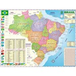 Ficha técnica e caractérísticas do produto Mapa do Brasil Político, Estatísitco e Rodoviário 120 X 90 Cm Dobrado