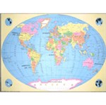 Ficha técnica e caractérísticas do produto Mapa Mundi Politico 126x92cm Simples 111 03 Blister Geomapas