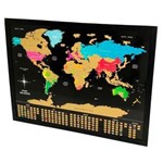 Ficha técnica e caractérísticas do produto Mapa Mundi Raspadinha - Preto e Dourado - Papel Laminado