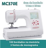 Ficha técnica e caractérísticas do produto Máquina de Bordar Computadorizada MC370E Janome - 100 Tipos de Bordados na Memória Bivolt